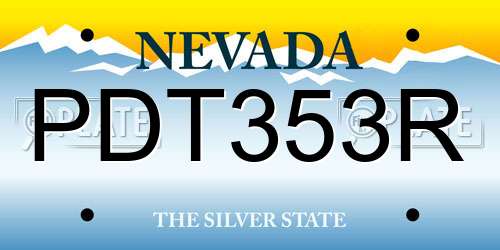 PDT353R Nevada License Plate