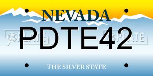 PDTE42 Nevada License Plate