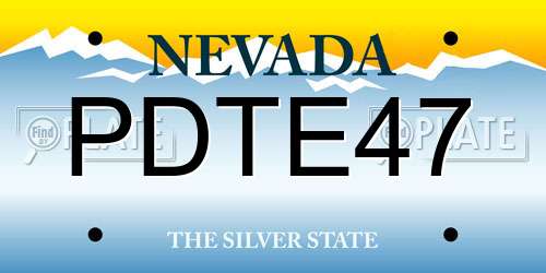 PDTE47 Nevada License Plate