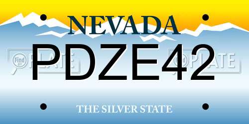 PDZE42 Nevada License Plate