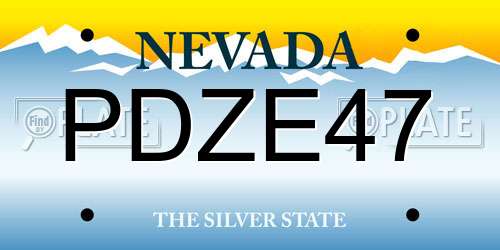 PDZE47 Nevada License Plate