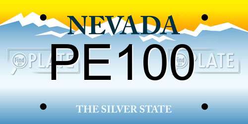 PE100 Nevada License Plate