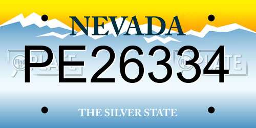 PE26334 Nevada License Plate
