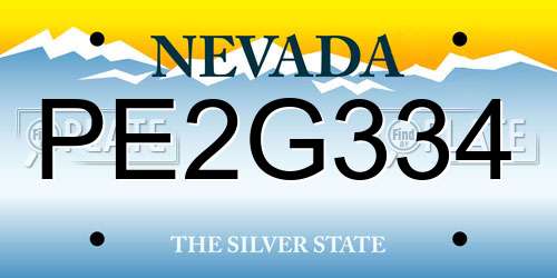 PE2G334 Nevada License Plate