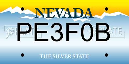 PE3F0B Nevada License Plate