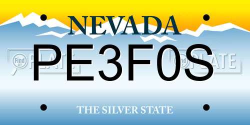 PE3F0S Nevada License Plate