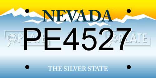 PE4527 Nevada License Plate