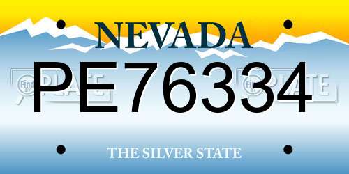 PE76334 Nevada License Plate