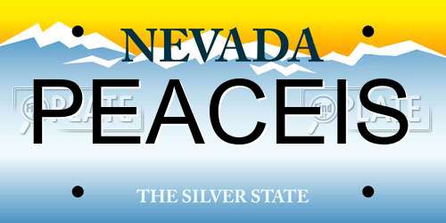 PEACEIS Nevada License Plate