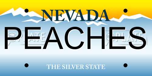 PEACHES Nevada License Plate