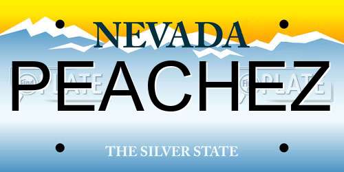 PEACHEZ Nevada License Plate