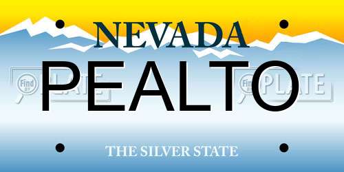 PEALTO Nevada License Plate
