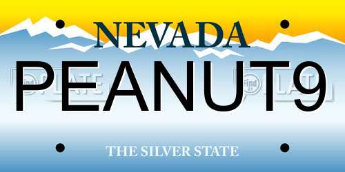 PEANUT9 Nevada License Plate