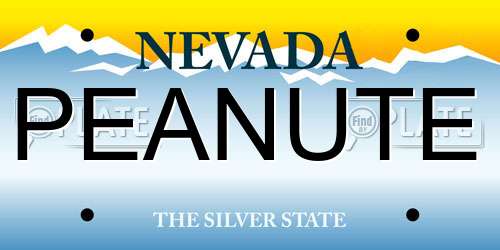 PEANUTE Nevada License Plate