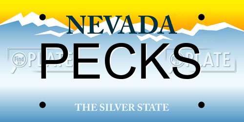 PECKS Nevada License Plate