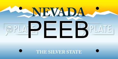 PEEB Nevada License Plate