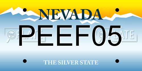 PEEF05 Nevada License Plate