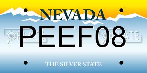 PEEF08 Nevada License Plate
