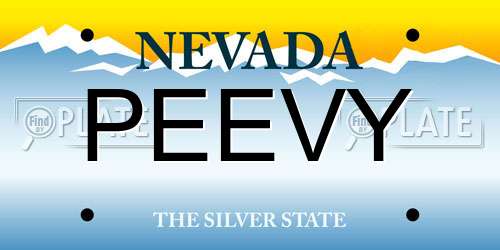 PEEVY Nevada License Plate