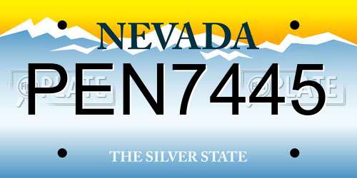 PEN7445 Nevada License Plate