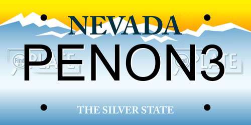 PENON3 Nevada License Plate