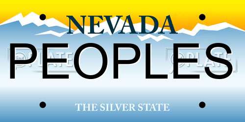 PEOPLES Nevada License Plate