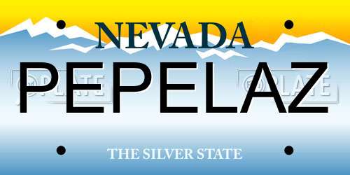PEPELAZ Nevada License Plate