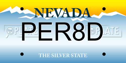 PER8D Nevada License Plate