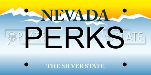 PERKS Nevada License Plate
