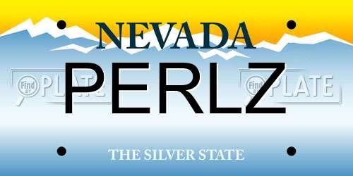 PERLZ Nevada License Plate