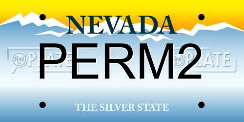 PERM2 Nevada License Plate
