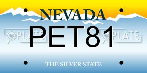 PET81 Nevada License Plate