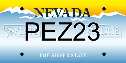PEZ23 Nevada License Plate