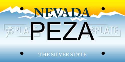 PEZA Nevada License Plate