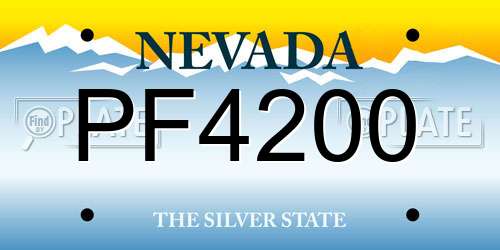 PF4200 Nevada License Plate