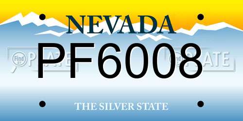 PF6008 Nevada License Plate