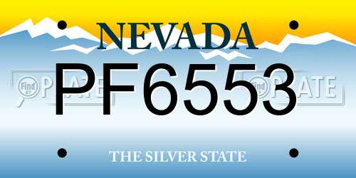 PF6553 Nevada License Plate