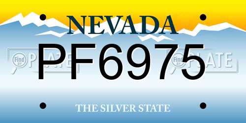 PF6975 Nevada License Plate
