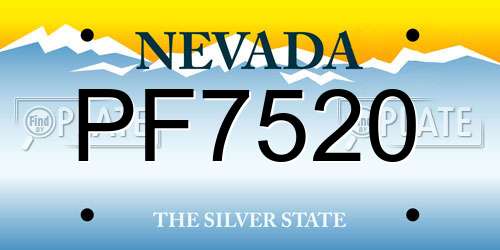 PF7520 Nevada License Plate