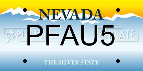 PFAU5 Nevada License Plate
