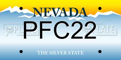 PFC22 Nevada License Plate