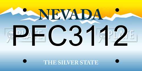 PFC3112 Nevada License Plate