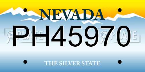 PH45970 Nevada License Plate