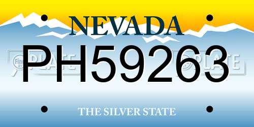PH59263 Nevada License Plate