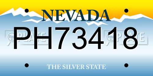 PH73418 Nevada License Plate