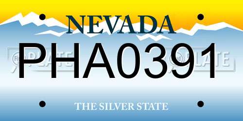PHA0391 Nevada License Plate