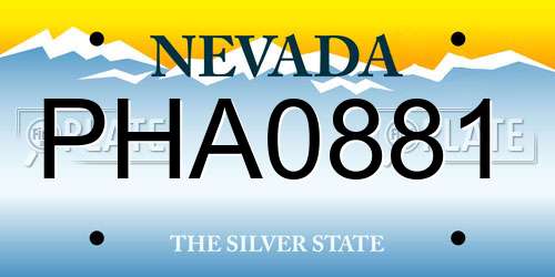 PHA0881 Nevada License Plate