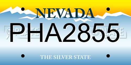 PHA2855 Nevada License Plate