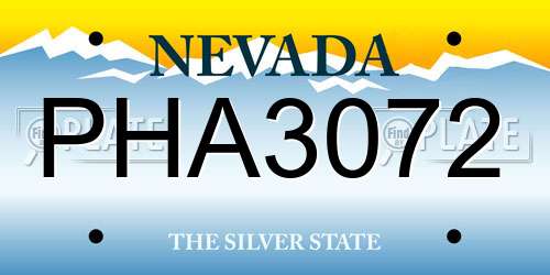 PHA3072 Nevada License Plate