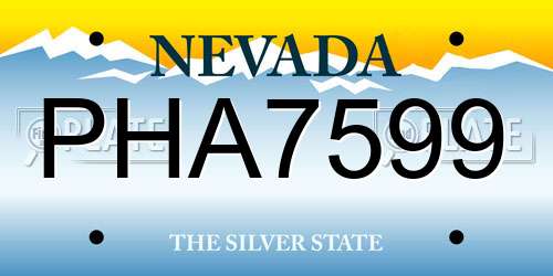 PHA7599 Nevada License Plate